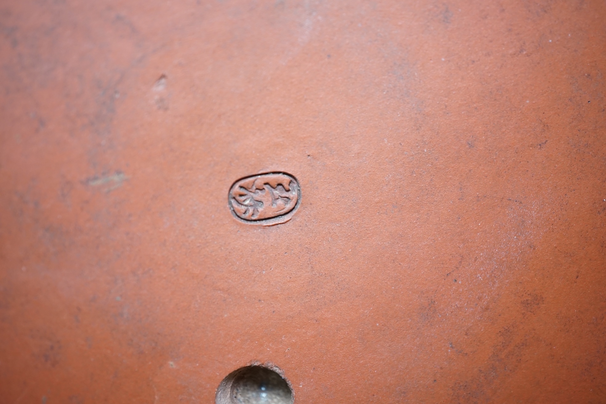 A large Japanese terracotta dragon decorated vase, 50cm high. Condition - hole drilled to base